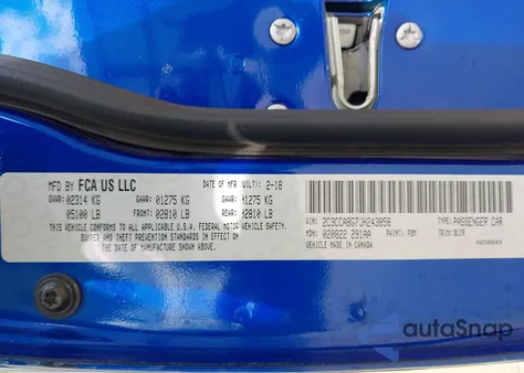 2018 Chrysler 300 300S z USA, uszkodzony, nr VIN 2C3CCABG7JH243858